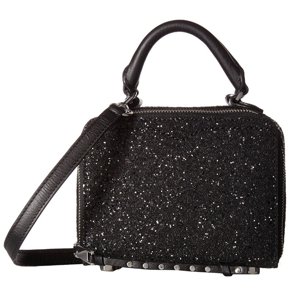 Rebecca Minkoff Black Glitter Box Crossbody Bag